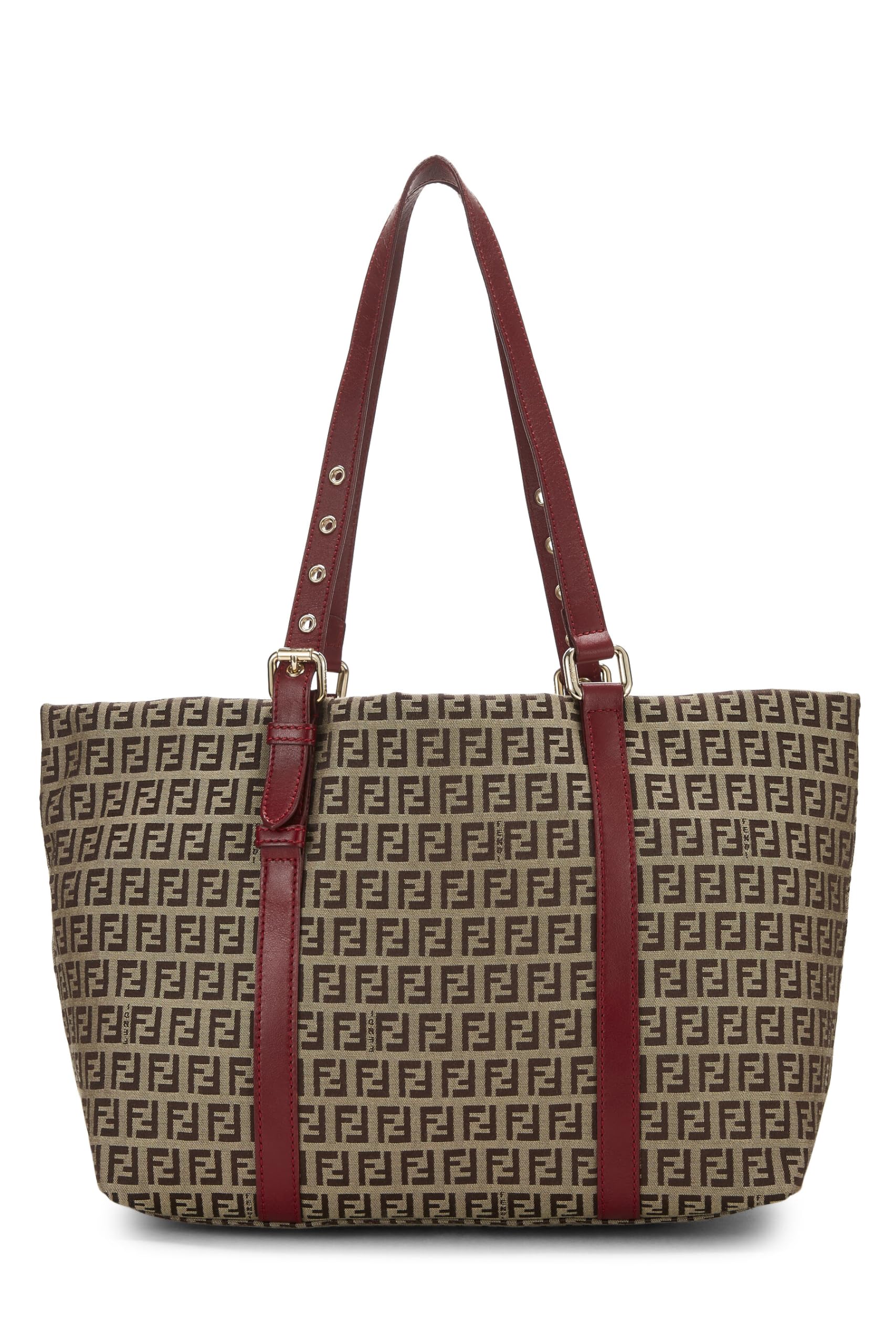 Fendi,  Red Zucchino Canvas Superstar Tote, Red