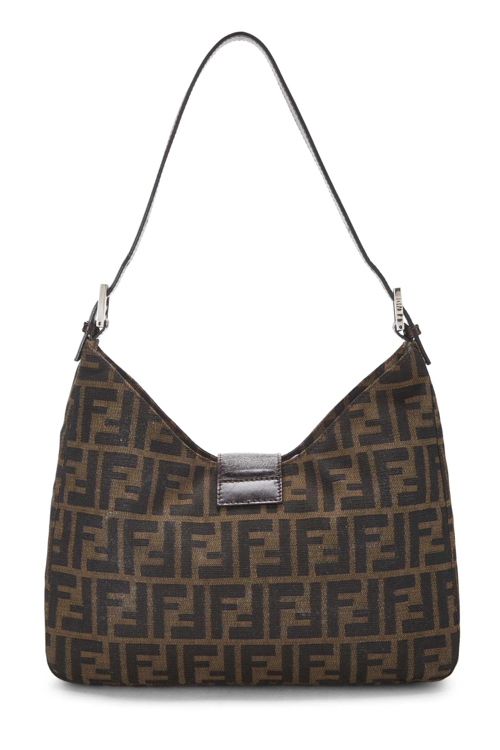 Fendi,  Brown Zucca Canvas Shoulder Bag, Brown