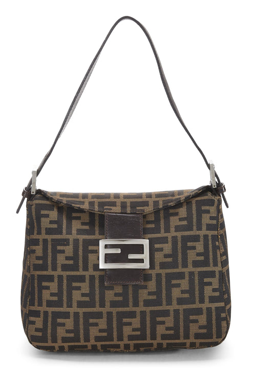 Fendi,  Brown Zucca Canvas Shoulder Bag, Brown