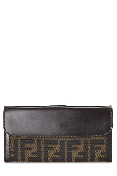 Fendi,  Brown Zucca Canvas Long Wallet, Brown