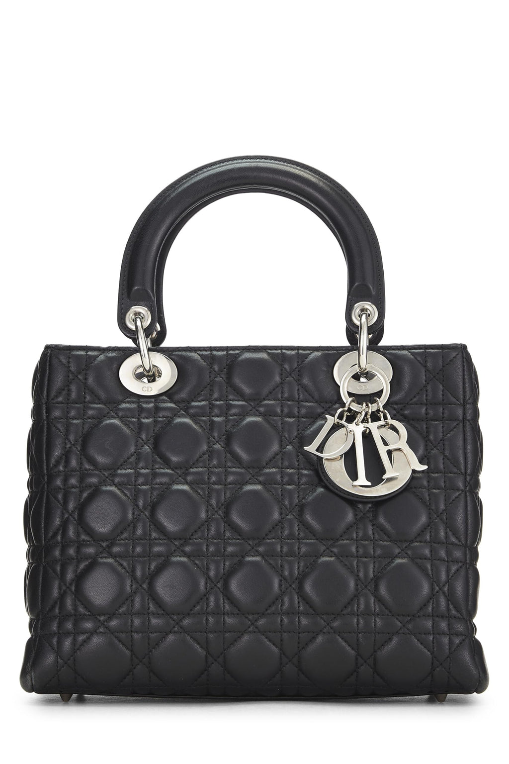 Dior,  Black Cannage Quilted Lambskin Lady Dior Medium, Black