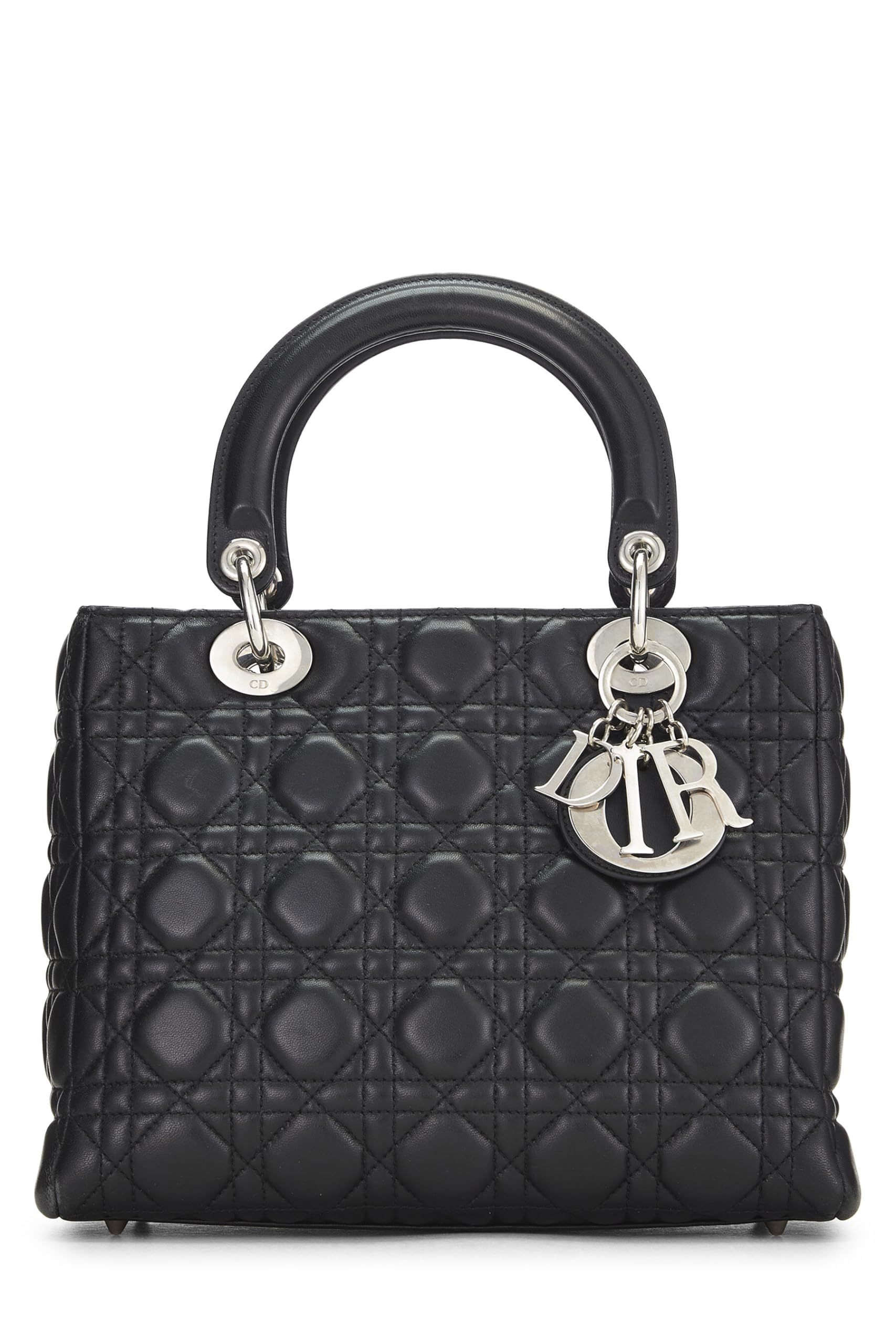 Dior,  Black Cannage Quilted Lambskin Lady Dior Medium, Black