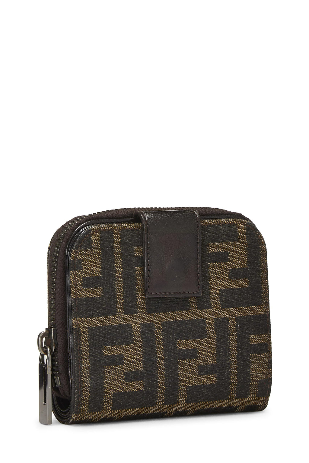 Fendi,  Brown Zucca Canvas Compact Wallet, Brown