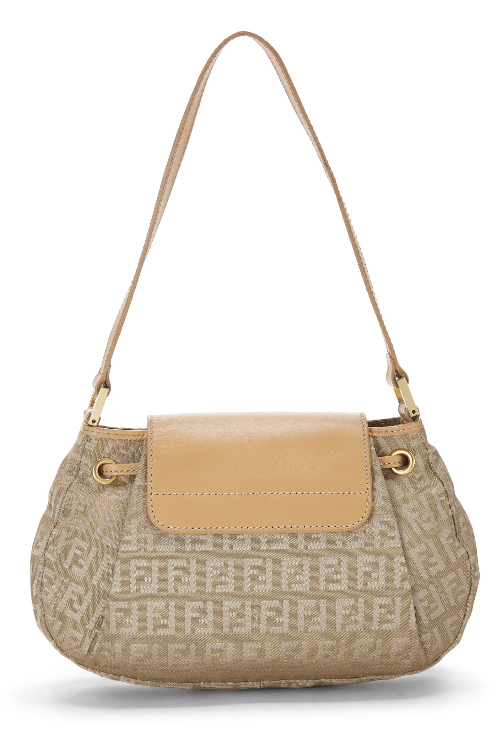Fendi,  Beige Nylon Zucchino Shoulder Bag, Beige
