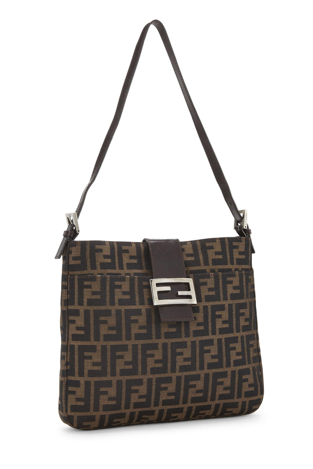 Fendi,  Brown Zucca Canvas Shoulder Bag, Brown