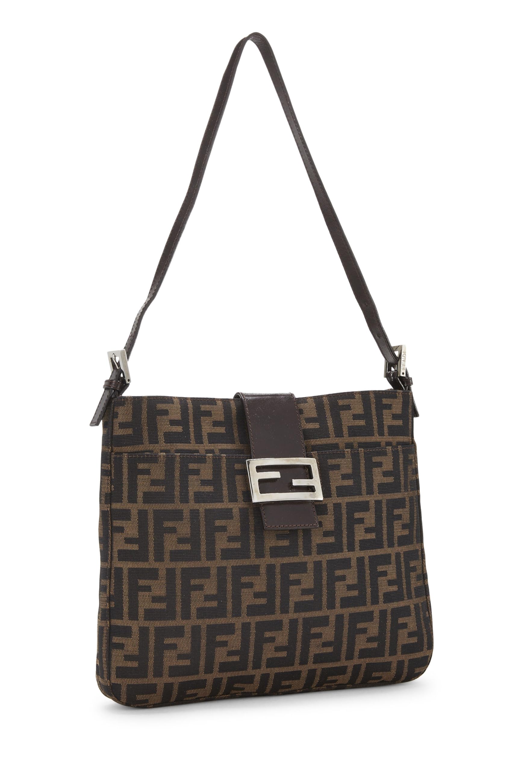 Fendi,  Brown Zucca Canvas Shoulder Bag, Brown