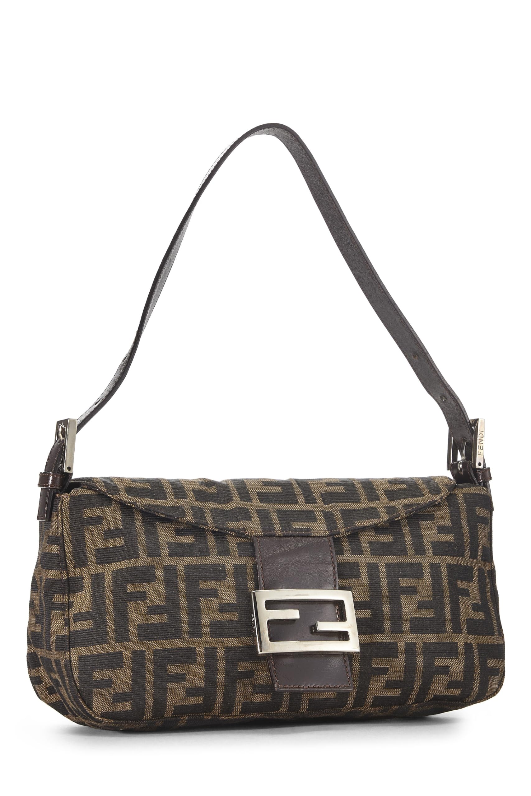 Fendi,  Brown Zucca Canvas Shoulder Bag, Brown
