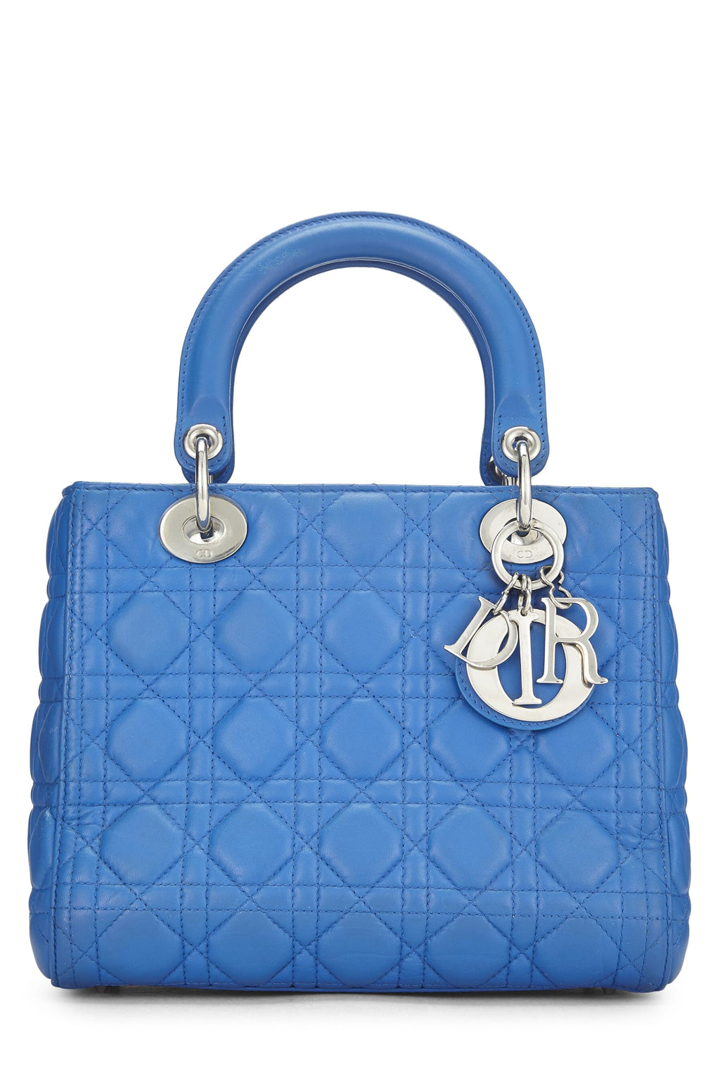 Dior,  Blue Cannage Quilted Lambskin Lady Dior Medium, Blue