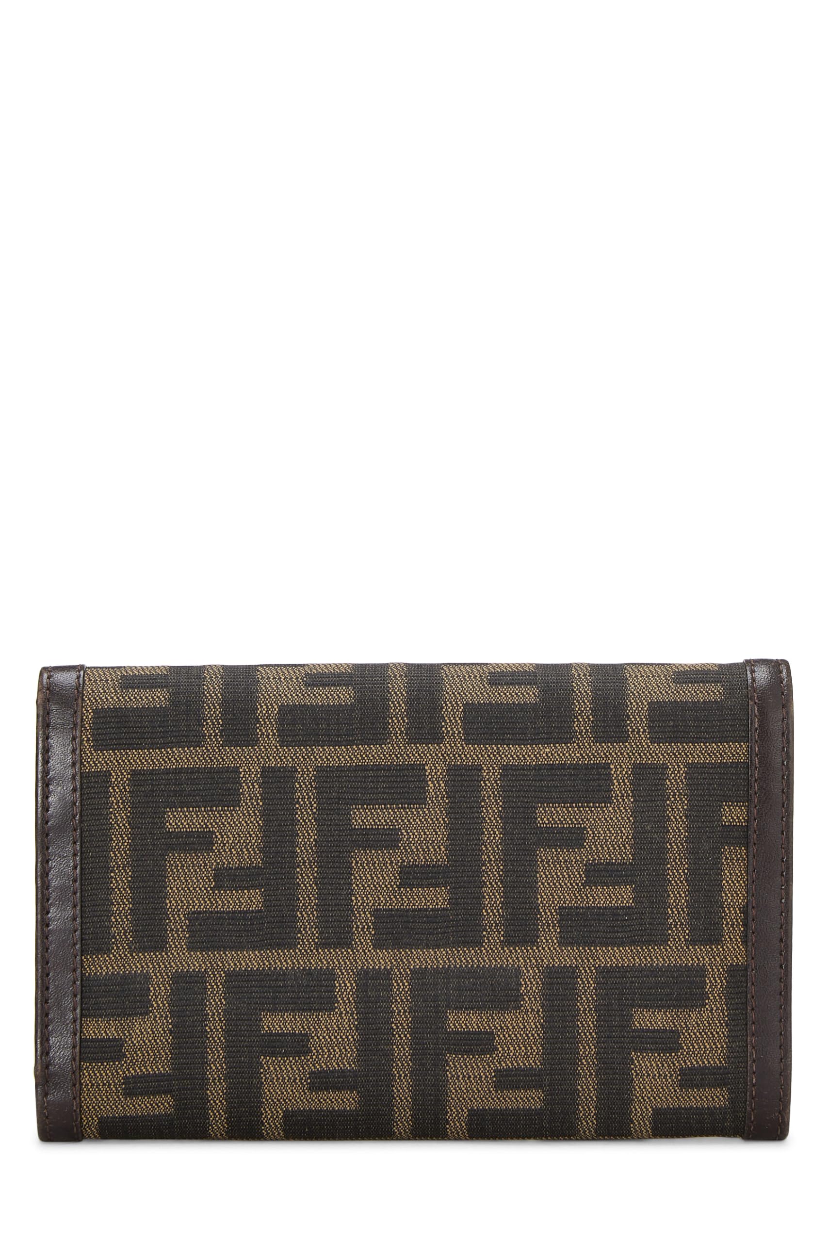 Fendi,  Brown Zucca Canvas Long Wallet, Brown