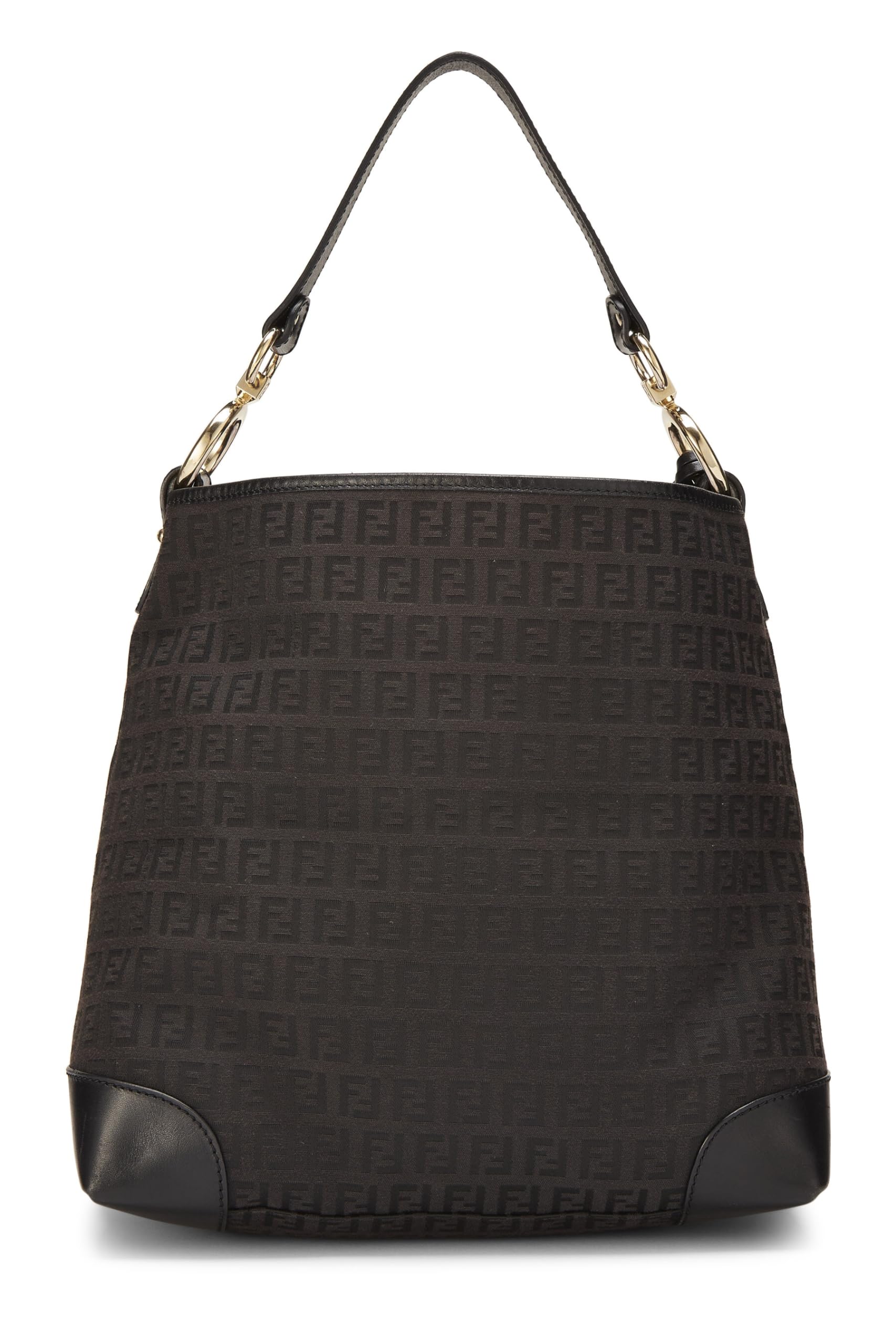 Fendi,  Black Zucchino Canvas Hobo, Black
