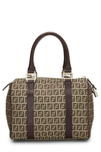 Fendi,  Brown Zucchino Coated Canvas Boston, Brown