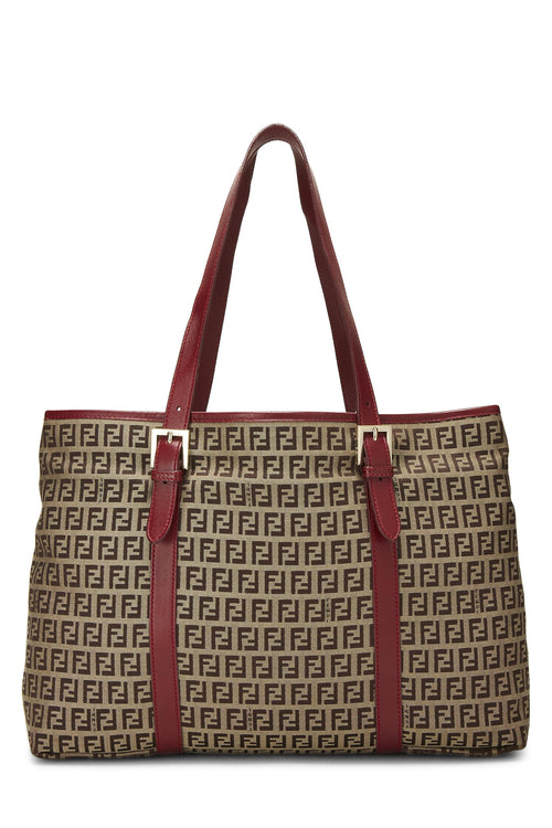 Fendi,  Red Zucchino Canvas Tote, Red
