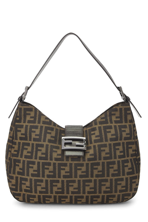 Fendi,  Brown Zucca Canvas Shoulder Bag, Brown