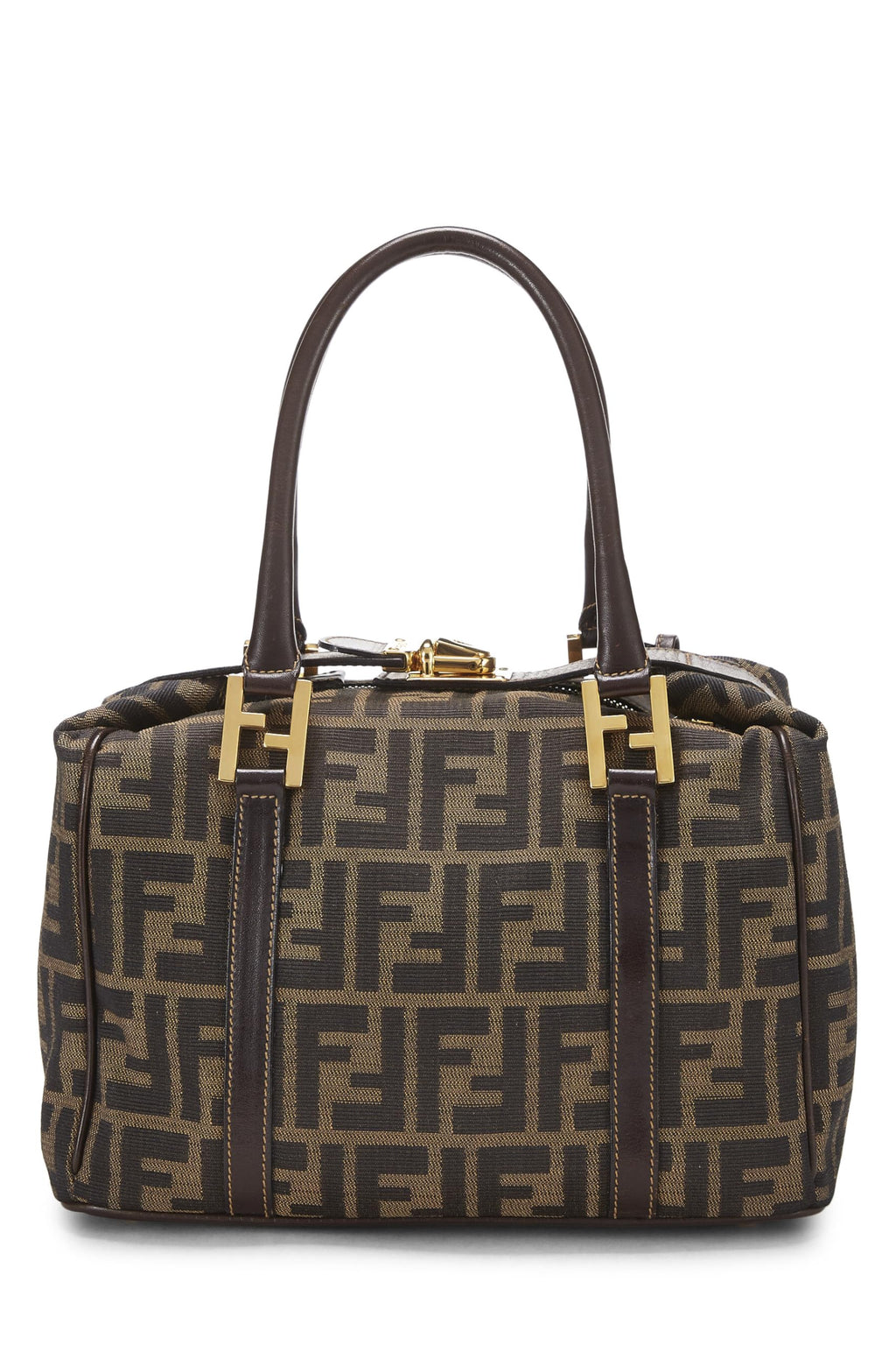 Fendi,  Brown Zucca Canvas Convertible Handbag Small, Brown