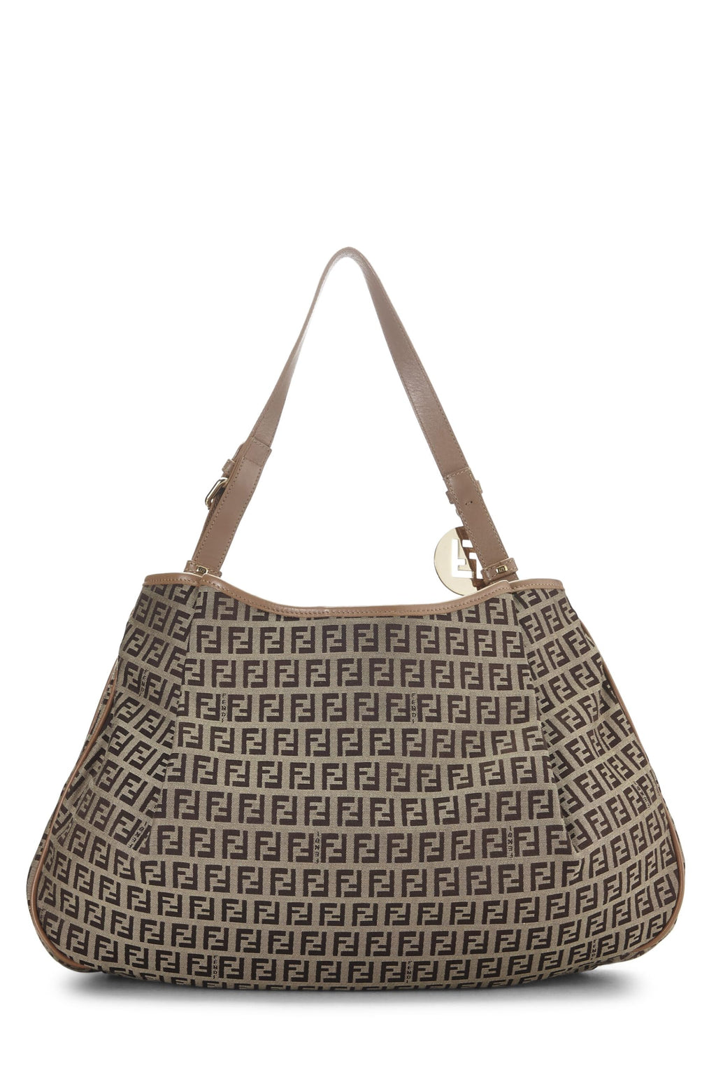 Fendi,  Brown Zucchino Shoulder Bag Large, Brown