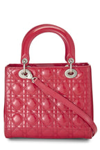 Dior,  Red Patent Leather Lady Dior Medium, Pink