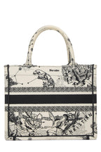 Dior,  Black & White Zodiac Embroidered Canvas Book Tote Small, White