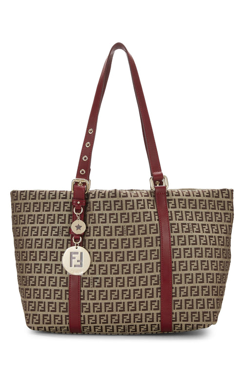 Fendi,  Red Zucchino Canvas Superstar Tote, Red