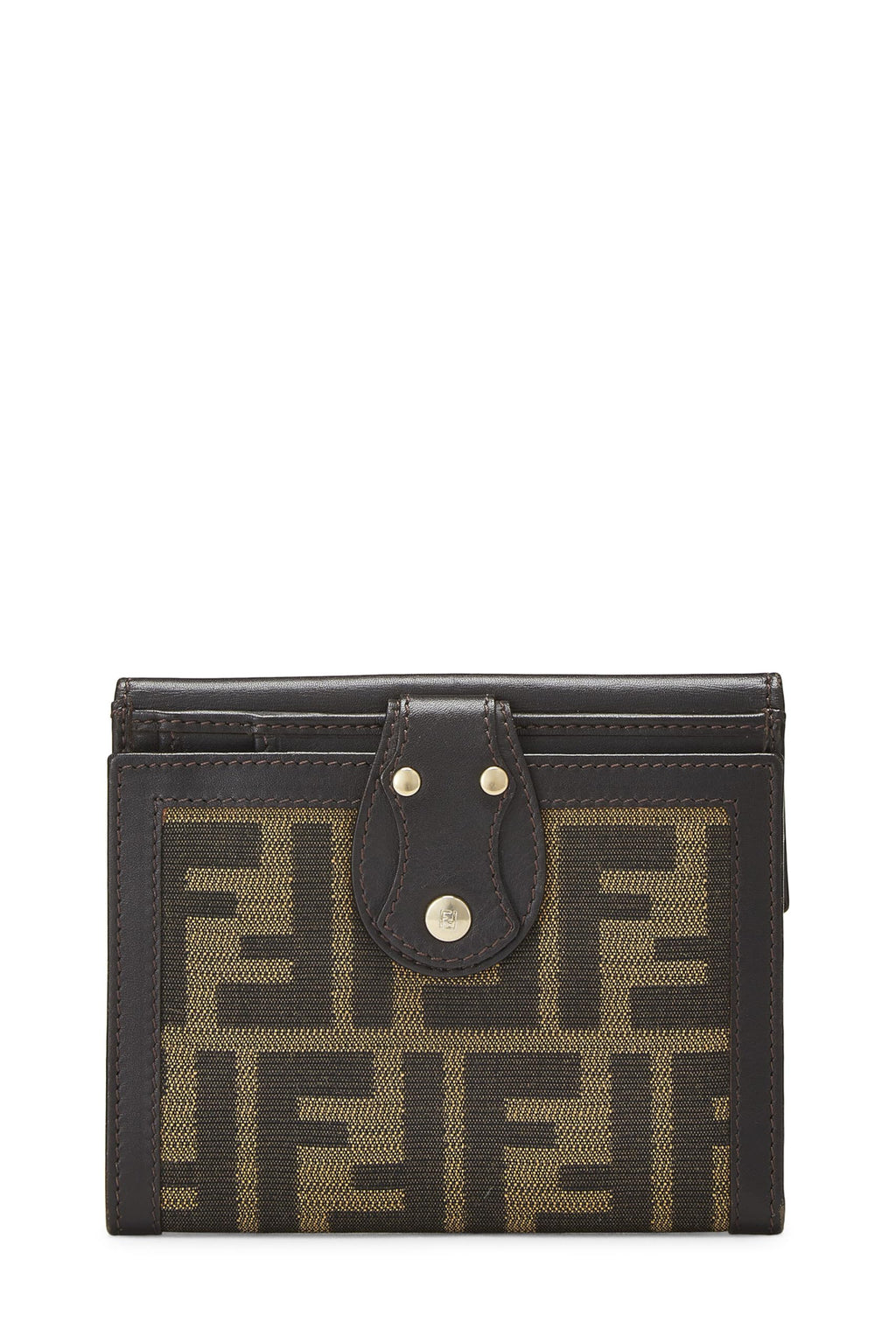 Fendi,  Brown Zucca Canvas Compact Wallet, Brown