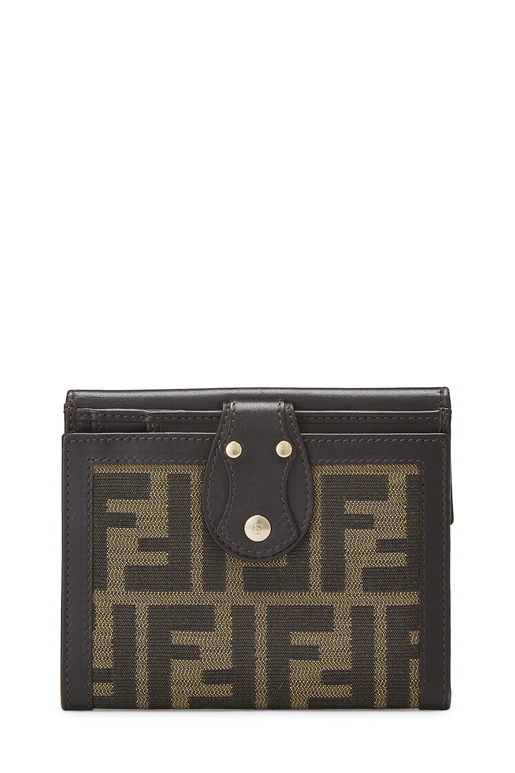 Fendi,  Brown Zucca Canvas Compact Wallet, Brown
