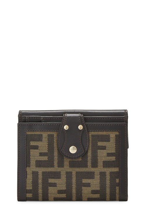 Fendi,  Brown Zucca Canvas Compact Wallet, Brown