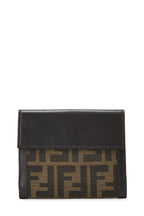 Fendi,  Brown Zucca Canvas Compact Wallet, Brown
