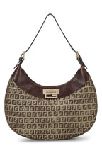 Fendi,  Brown Zucchino Canvas Hobo Bag, Brown