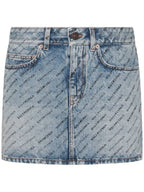 Balenciaga short skirt 744972 TQW66 4141 ICED BLUE