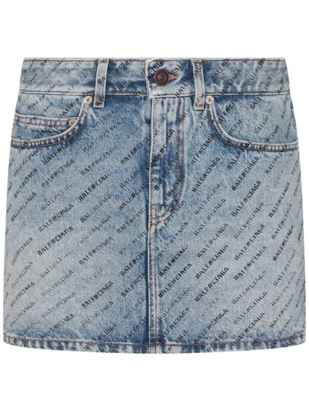 Balenciaga short skirt 744972 TQW66 4141 ICED BLUE