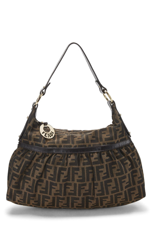 Fendi,  Brown Zucca Canvas Chef Hobo, Brown