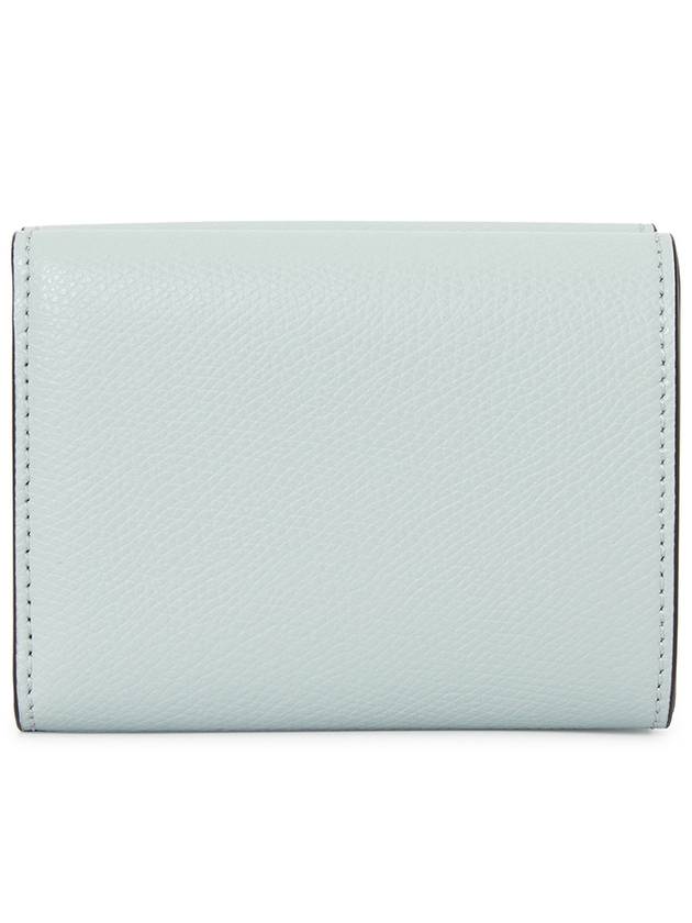 Fendi FF Diamond Calf Leather Half Wallet Light Blue