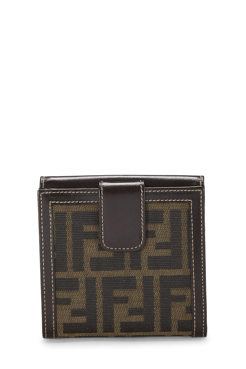 Fendi,  Brown Zucca Canvas Compact Wallet, Brown