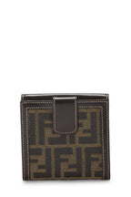 Fendi,  Brown Zucca Canvas Compact Wallet, Brown
