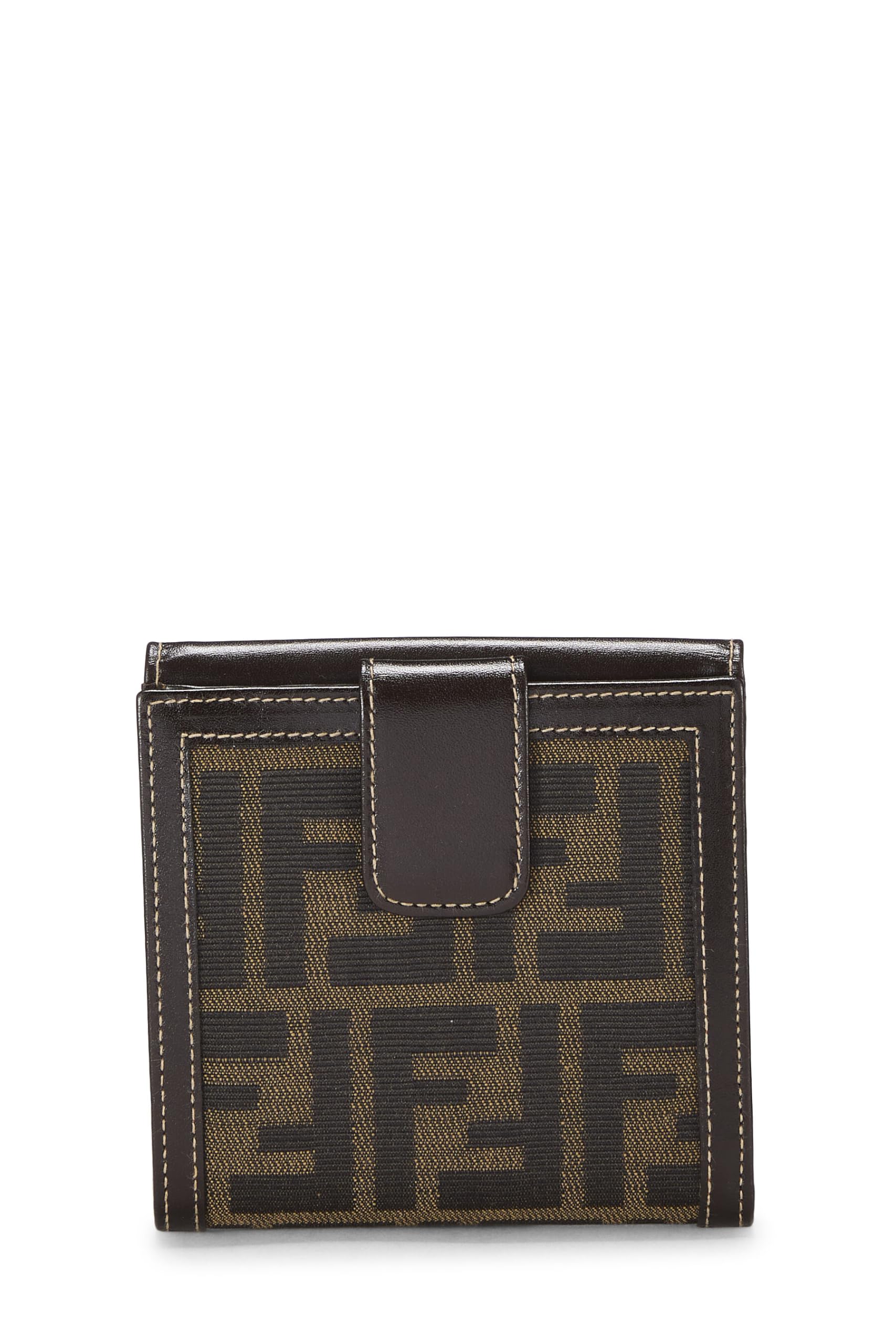 Fendi,  Brown Zucca Canvas Compact Wallet, Brown