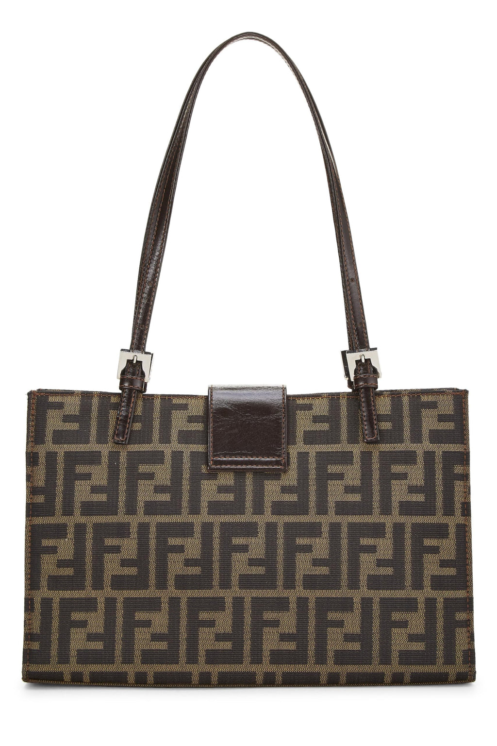 Fendi,  Brown Zucca Canvas Shopping Tote Small, Brown