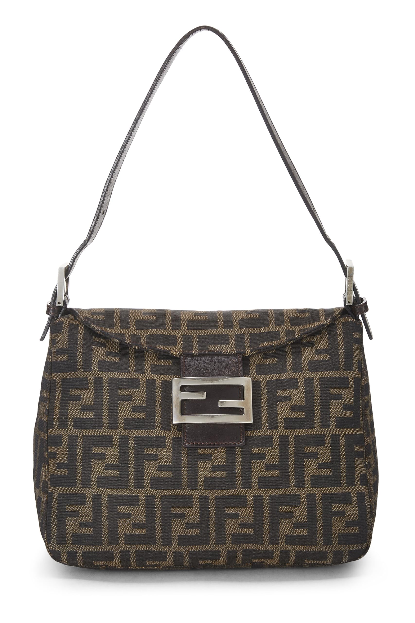 Fendi,  Brown Zucca Canvas Shoulder Bag, Brown