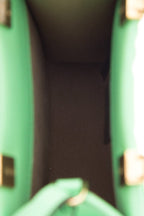 Fendi Green Logo Embossed Sunshine Shopper Handbag