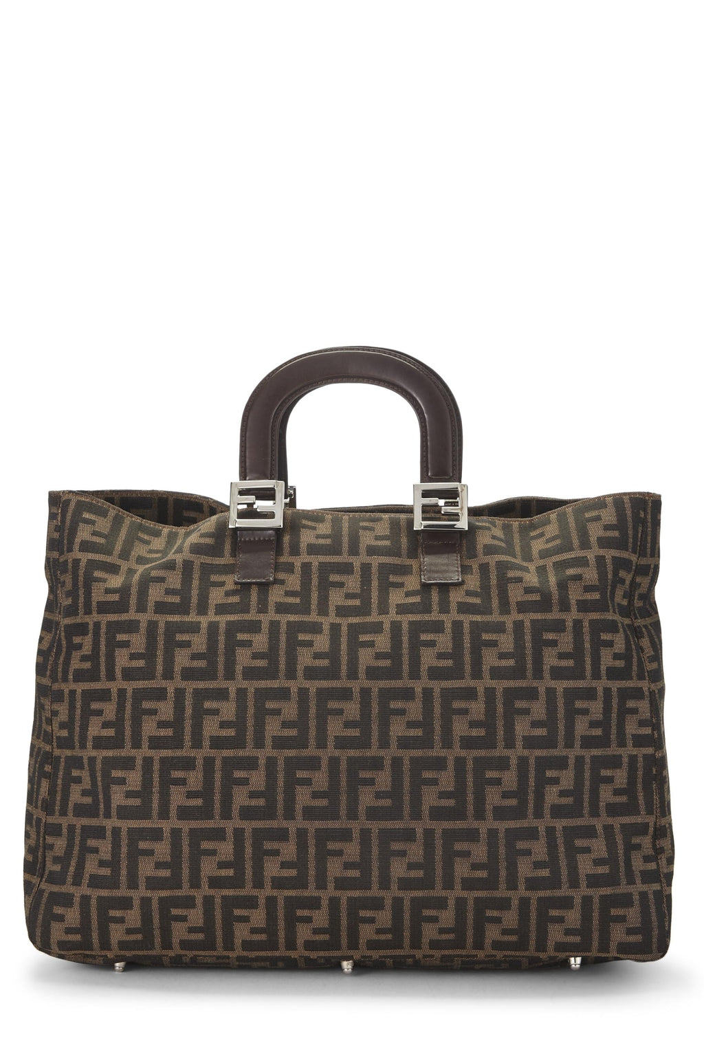 Fendi,  Brown Zucca Canvas Handbag Large, Brown