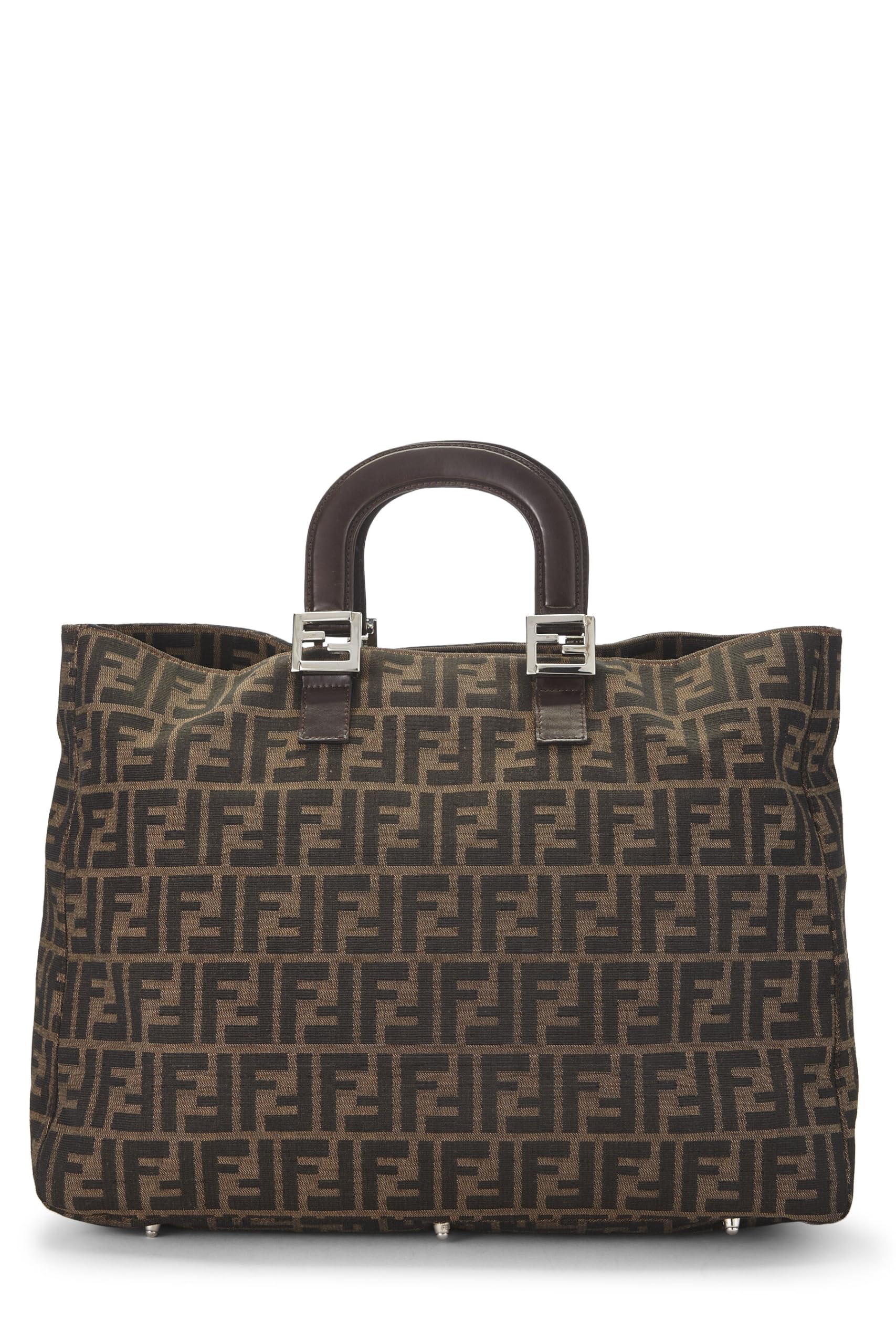 Fendi,  Brown Zucca Canvas Handbag Large, Brown