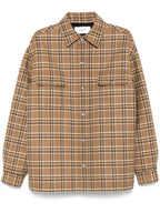 CELINE Check Overshirt Jacket Camel