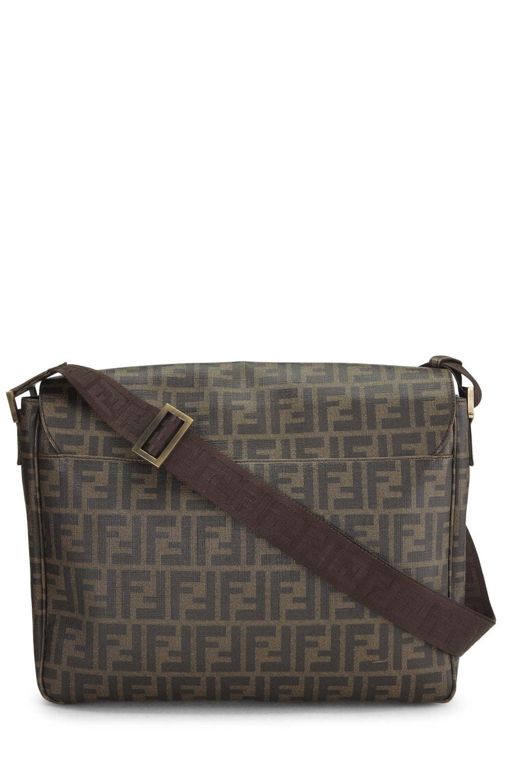 Fendi,  Brown Zucca Coated Canvas Messenger Large, Brown