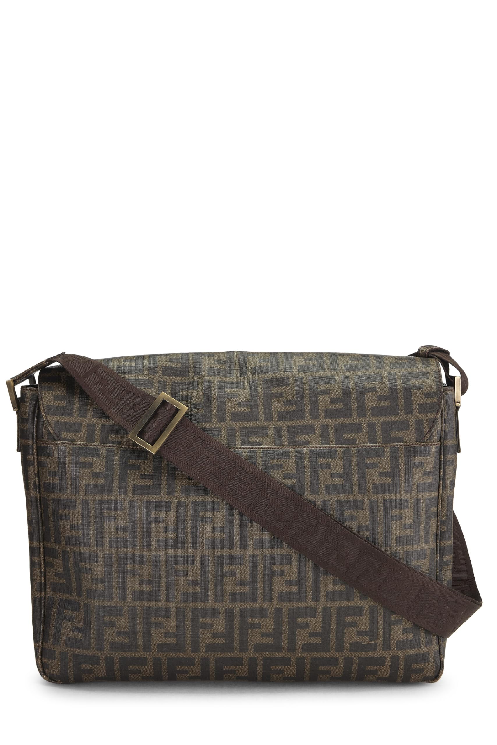 Fendi,  Brown Zucca Coated Canvas Messenger Large, Brown