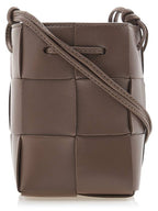 Bottega Veneta Intrecciato Cassette Small Bucket Bag Taupe Grey