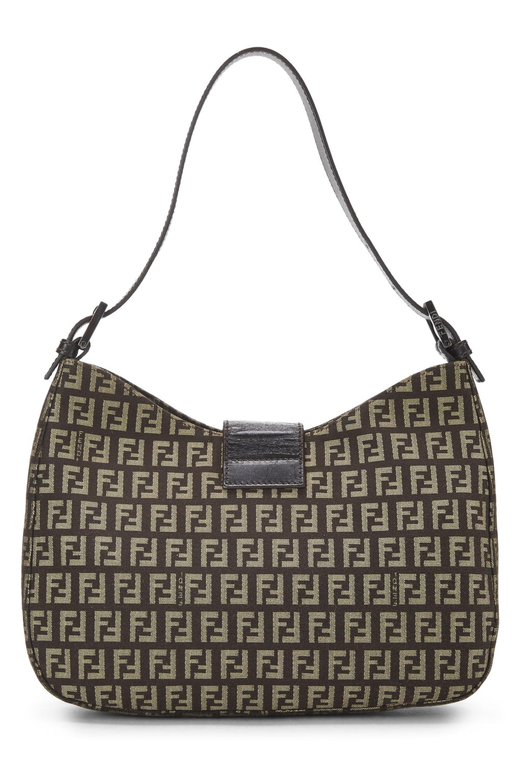 Fendi,  Brown Zucchino Canvas Shoulder Bag, Brown