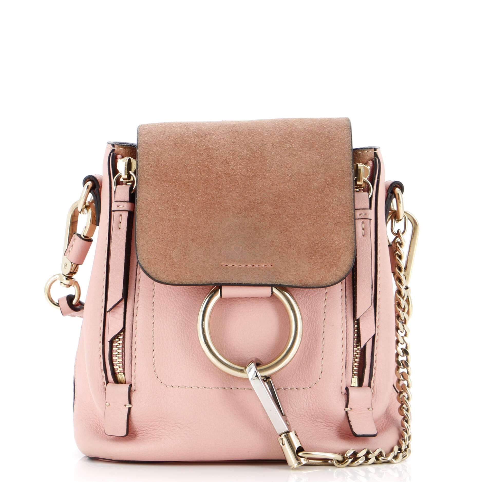 Chloe Faye Backpack Leather and Suede Mini