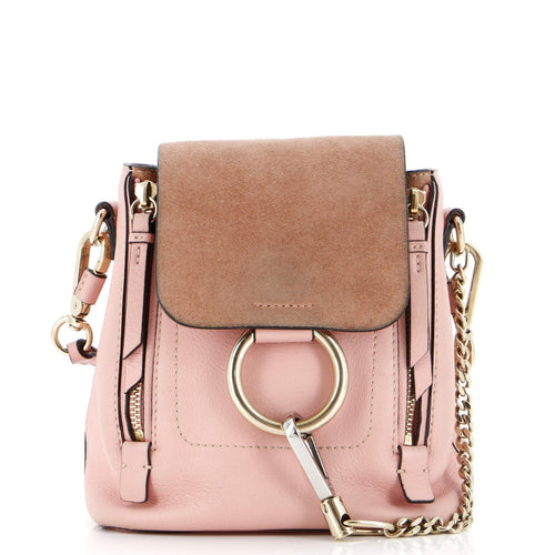 Chloe Faye Backpack Leather and Suede Mini