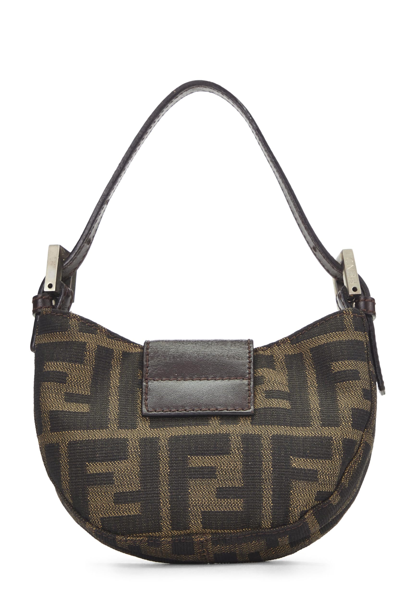 Fendi,  Brown Zucca Canvas Croissant Mini, Brown