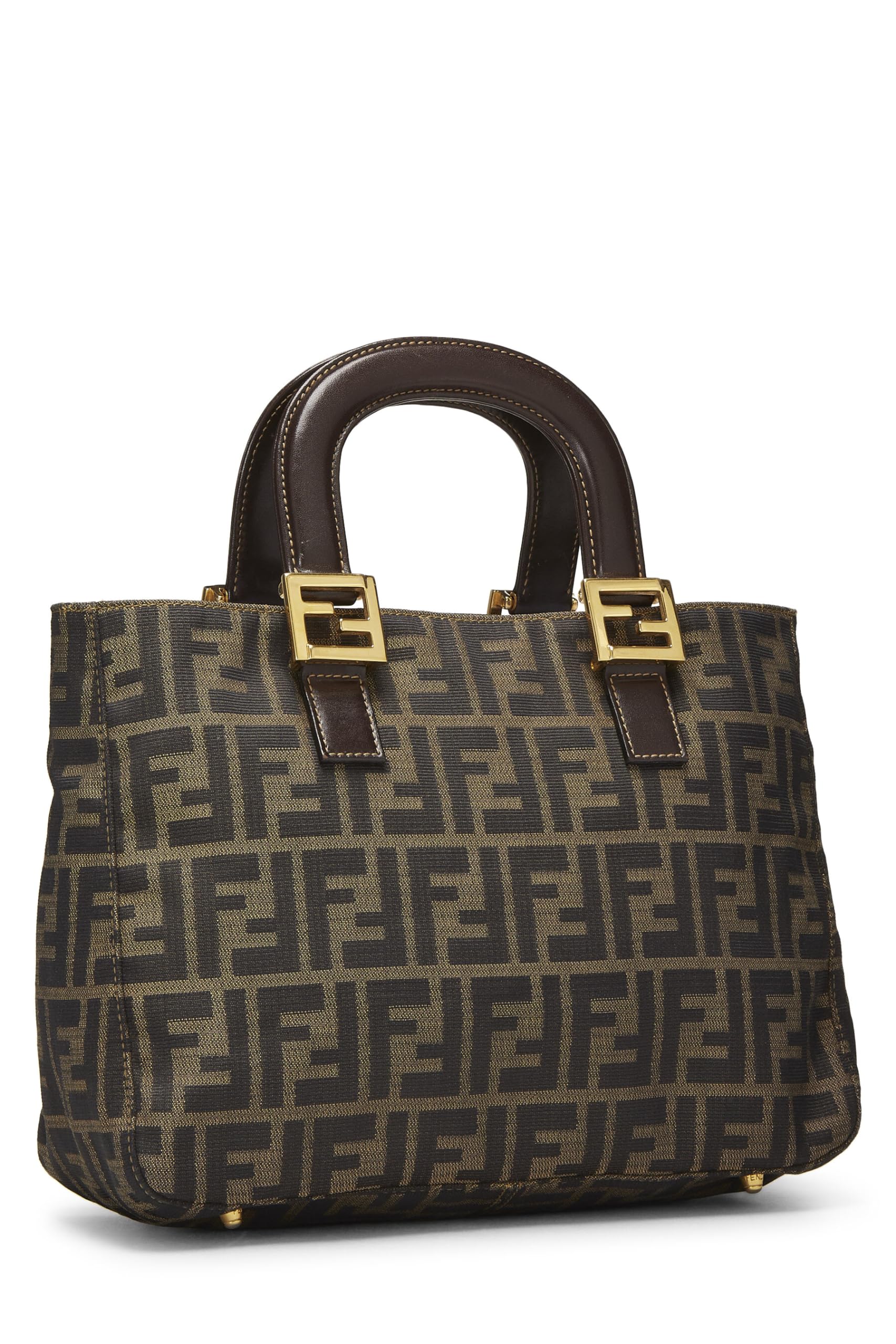 Fendi,  Brown Zucca Canvas Handbag Small, Brown