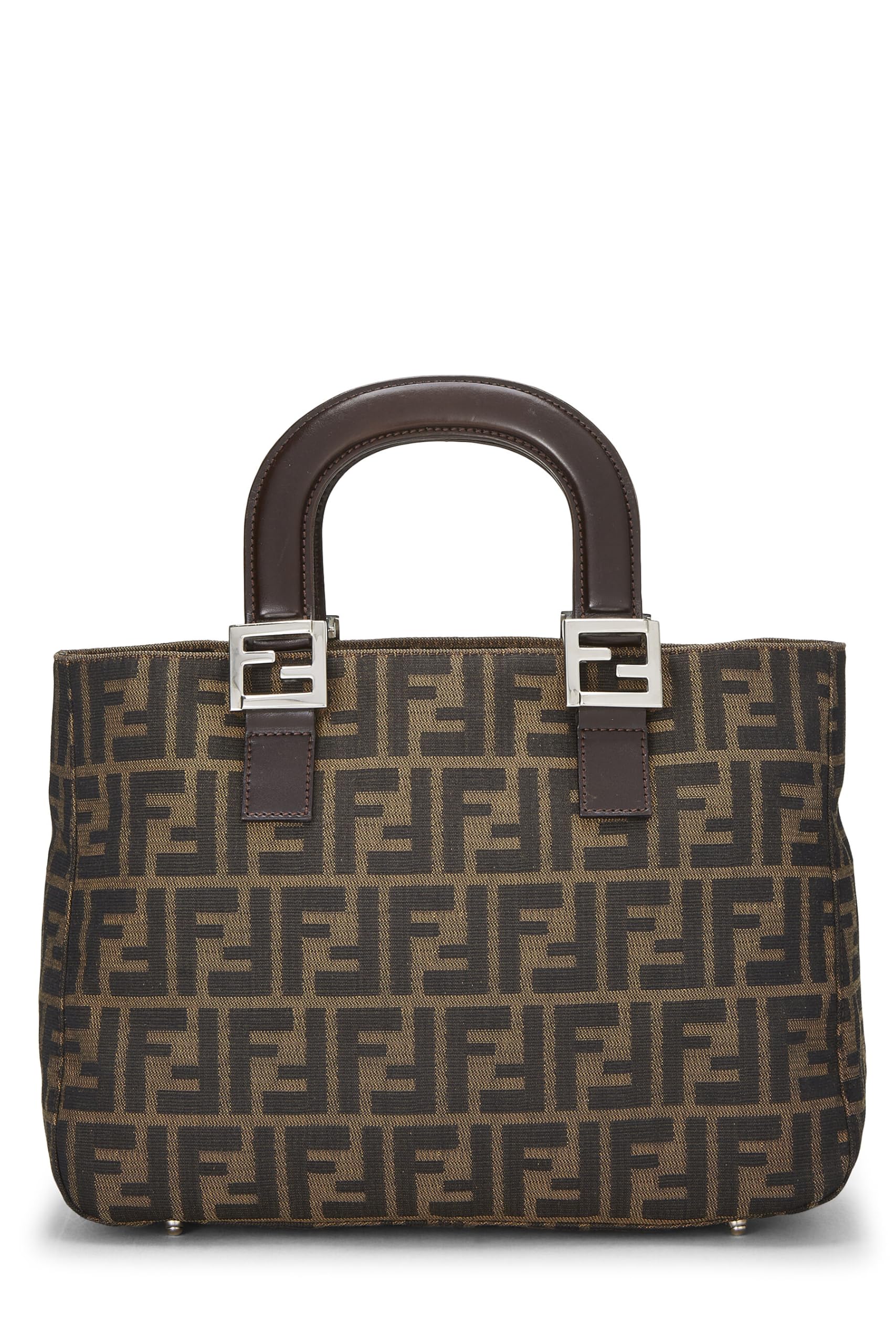 Fendi,  Brown Zucca Canvas Handbag, Brown