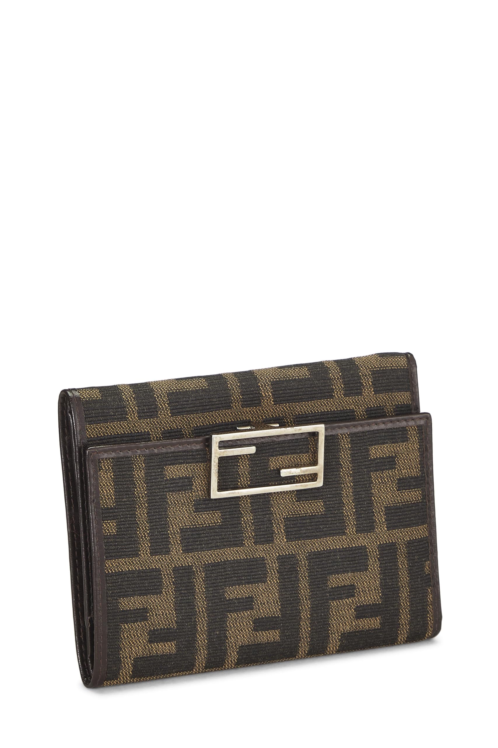 Fendi,  Brown Zucca Canvas Trifold Wallet, Brown